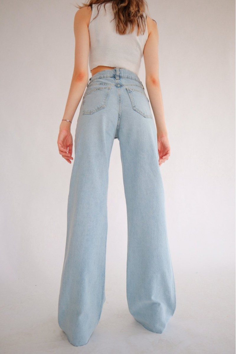 -buz Kar Likralı Süper Yüksek Bel Salaş Jeans Palazzo Pantolon. (süper Yüksek) Wide Leg -buz Kar Likralı Süper Yüksek Bel Salaş Jeans Palazzo Pantolon. (süper Yüksek) Wide Leg