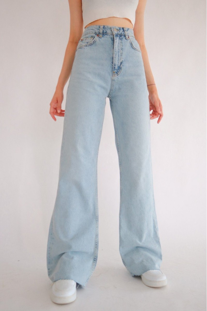 -buz Kar Likralı Süper Yüksek Bel Salaş Jeans Palazzo Pantolon. (süper Yüksek) Wide Leg -buz Kar Likralı Süper Yüksek Bel Salaş Jeans Palazzo Pantolon. (süper Yüksek) Wide Leg