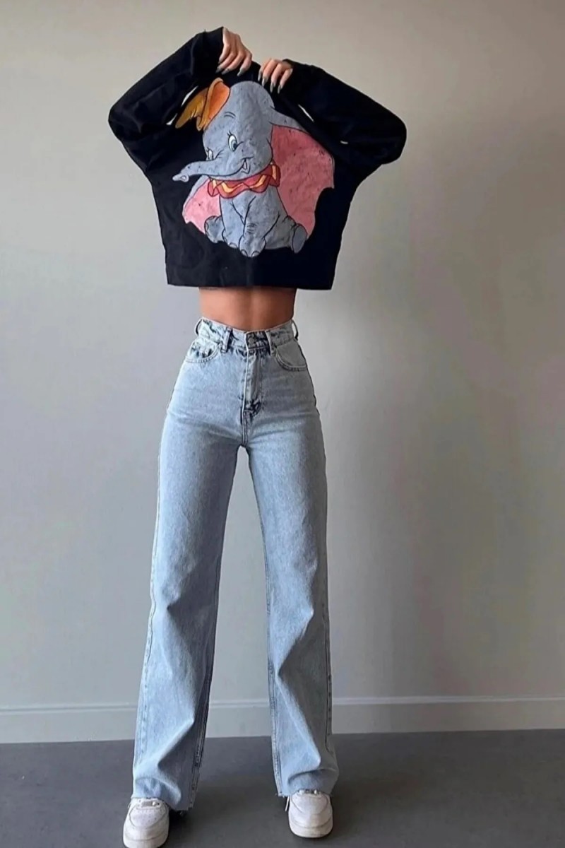 -buz Kar Likralı Süper Yüksek Bel Salaş Jeans Palazzo Pantolon. (süper Yüksek) Wide Leg -buz Kar Likralı Süper Yüksek Bel Salaş Jeans Palazzo Pantolon. (süper Yüksek) Wide Leg