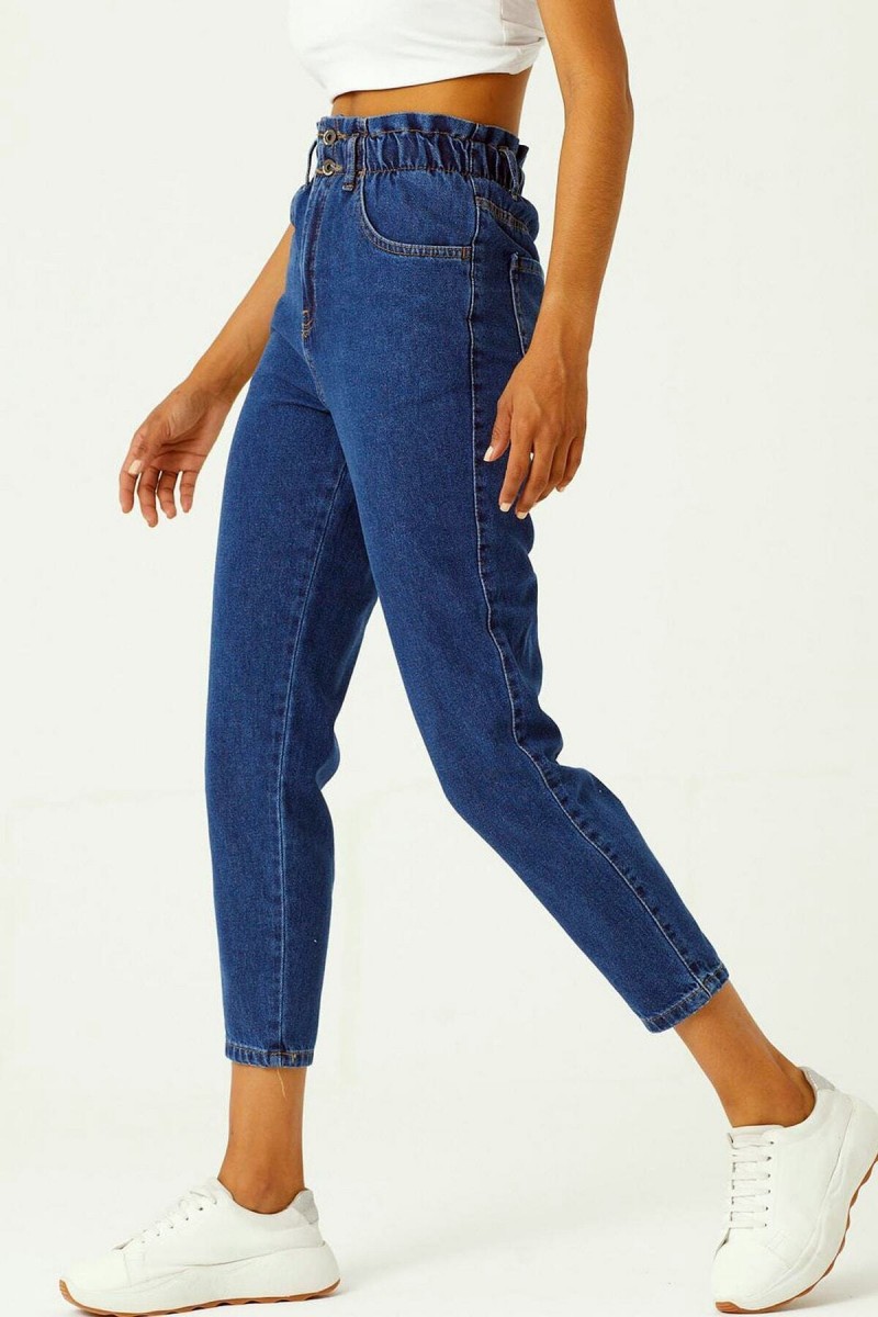 Kadın Orta Mavi Mom Jeans