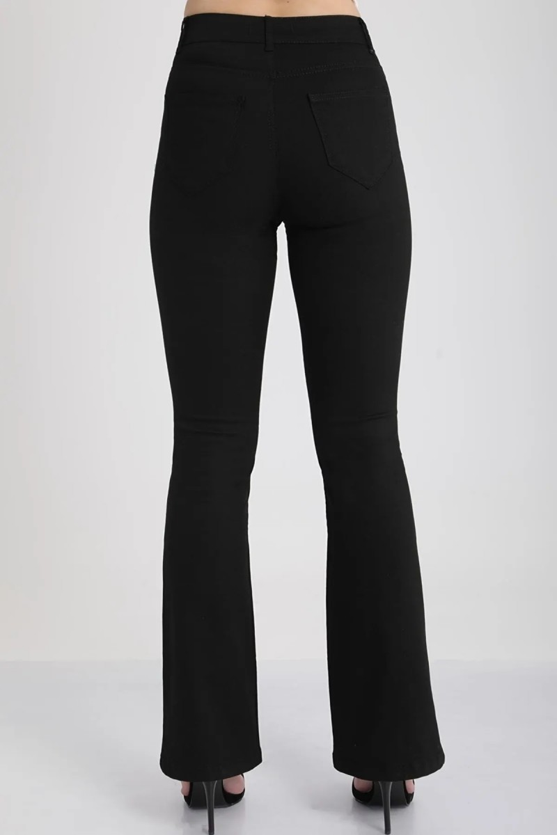 Flare ( Extra Rahat) Siyah Ispanyol Paça Kot Pantolon Yüksek Bel Ispanyol Jeans Toparlayıcı