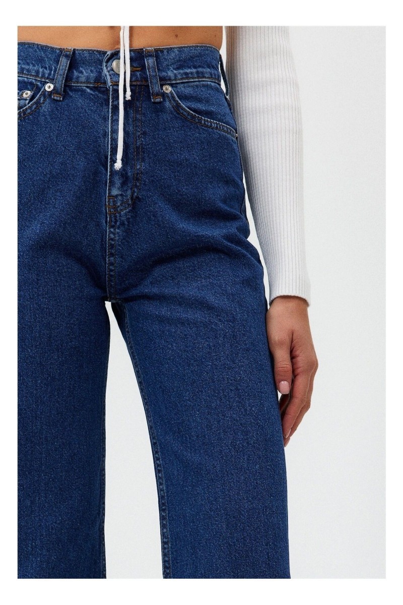 Paris Kadın Koyu Mavi Extra Yüksek Bel Salaş Paça Denim Kot Pantolon Paris Kadın Koyu Mavi Extra Yüksek Bel Salaş Paça Denim Kot Pantolon