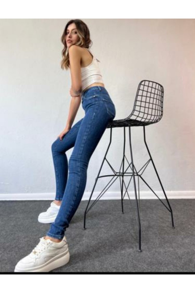 Mom Jeans Koyu Mavi Mom Yüksek Bel Kot Pantolon Likralı Solmaz Ekstra Rahat