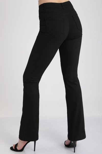 Flare ( Extra Rahat) Siyah Ispanyol Paça Kot Pantolon Yüksek Bel Ispanyol Jeans Toparlayıcı