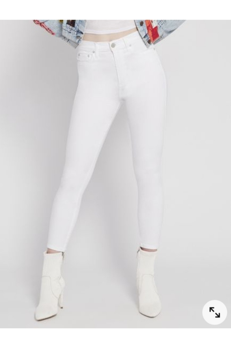 White Hot Cold Beyaz Skinny Kot Pantolon Beyaz Toparlayıcı Etkili Likralı Yüksek Bel Jean