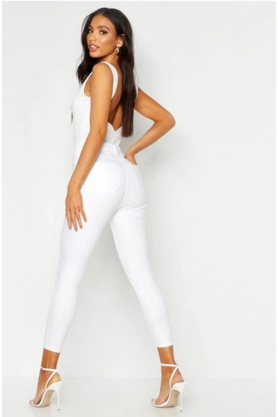 Beyaz Skinny Jeans Toparlayıcı Kot Pantolon Incecik Gösteriyor