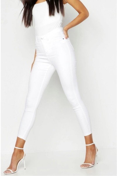 Gold Kadın Solmayan Beyaz Skinny Yüksek Bel Jeans Pantolon (toparlayıcı)