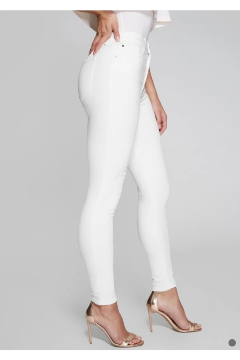 Kadın Beyaz Süper Skinny Fit Esnek Likralı Denim Jean Kot Pantolon