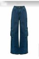 Jenny Kadın Koyu Mavi Süper Yüksek Bel Solmaz Likralı Arka Cepsiz Model Kargo Jeans Jenny Kadın Koyu Mavi Süper Yüksek Bel Solmaz Likralı Arka Cepsiz Model Kargo Jeans