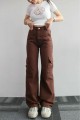 Jenny Kadın Kahverengi Süper Yüksek Bel Solmaz Likralı Arka Cepsiz Model Kargo Jeans Jenny Kadın Kahverengi Süper Yüksek Bel Solmaz Likralı Arka Cepsiz Model Kargo Jeans