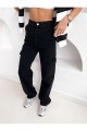 Alba Kadın Solmaz Likralı Siyah Süper Yüksek Bel Arka Cepsiz Model Kargo Jeans Alba Kadın Solmaz Likralı Siyah Süper Yüksek Bel Arka Cepsiz Model Kargo Jeans