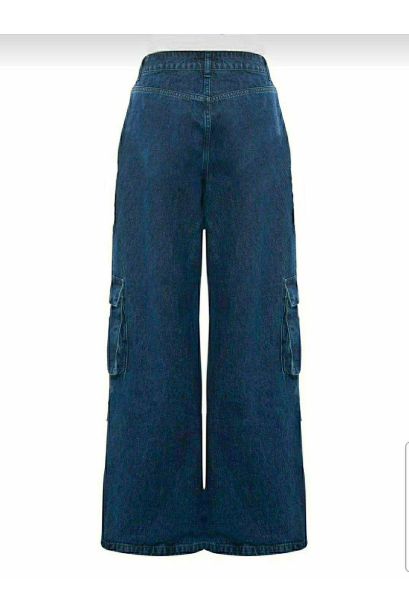Jenny Kadın Koyu Mavi Süper Yüksek Bel Solmaz Likralı Arka Cepsiz Model Kargo Jeans Jenny Kadın Koyu Mavi Süper Yüksek Bel Solmaz Likralı Arka Cepsiz Model Kargo Jeans