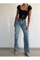 Luis Kadın Likralı Orta Kar Yıkama Süper Yüksek Bel Arka Cepsiz Model Kargo Jeans Luis Kadın Likralı Orta Kar Yıkama Süper Yüksek Bel Arka Cepsiz Model Kargo Jeans