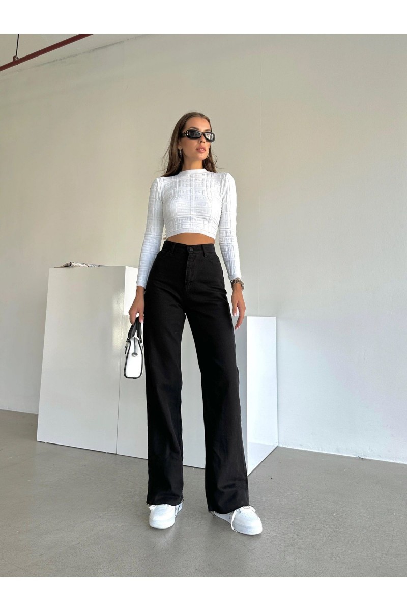 Kaylee Siyah Extra Yüksek Bel Salaş Paça Denim Kadın Kot Pantolon Kaylee Siyah Extra Yüksek Bel Salaş Paça Denim Kadın Kot Pantolon