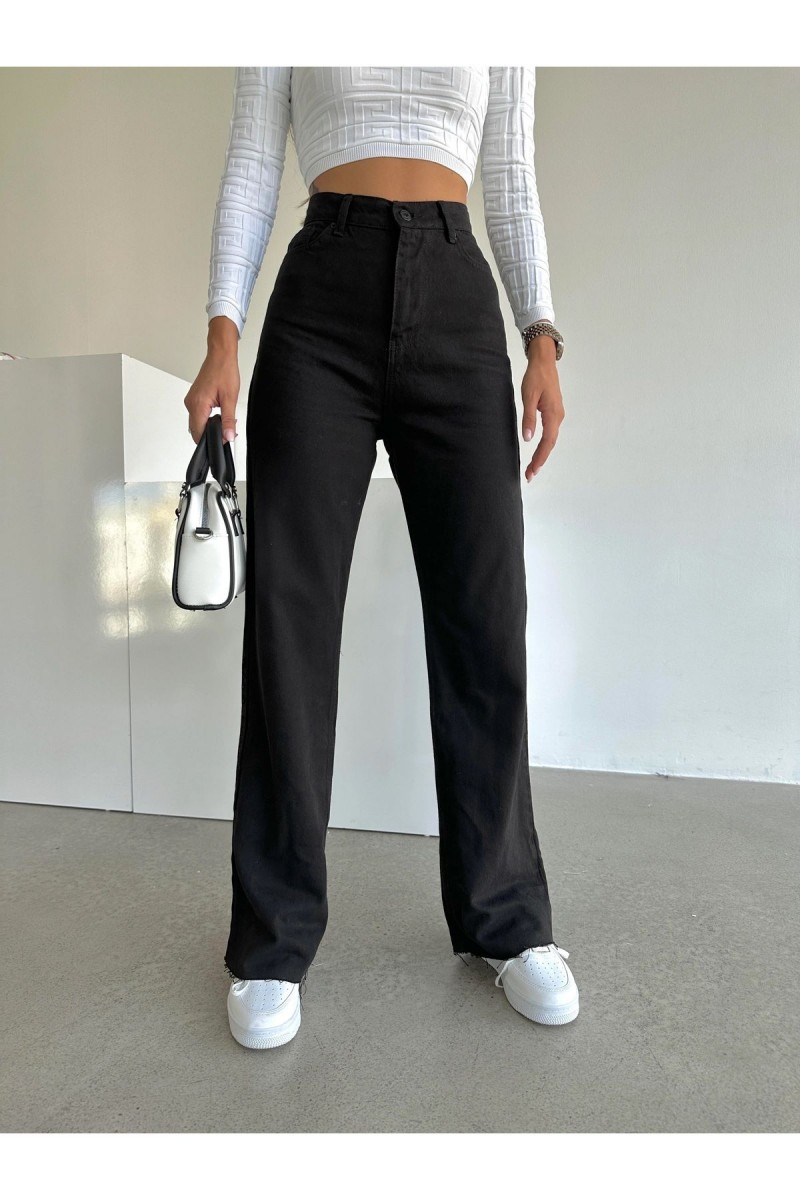 Eleanor Siyah Extra Yüksek Bel Salaş Paça Denim Kadın Kot Pantolon Eleanor Siyah Extra Yüksek Bel Salaş Paça Denim Kadın Kot Pantolon