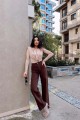 Kadın Kahverengi Extra Yüksek Bel Salaş Paça Denim Kot Pantolon Kadın Kahverengi Extra Yüksek Bel Salaş Paça Denim Kot Pantolon