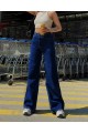 Kadın Koyu Mavi Yıkama Extra Yüksek Bel Salaş Paça Denim Kot Pantolon Kadın Koyu Mavi Yıkama Extra Yüksek Bel Salaş Paça Denim Kot Pantolon
