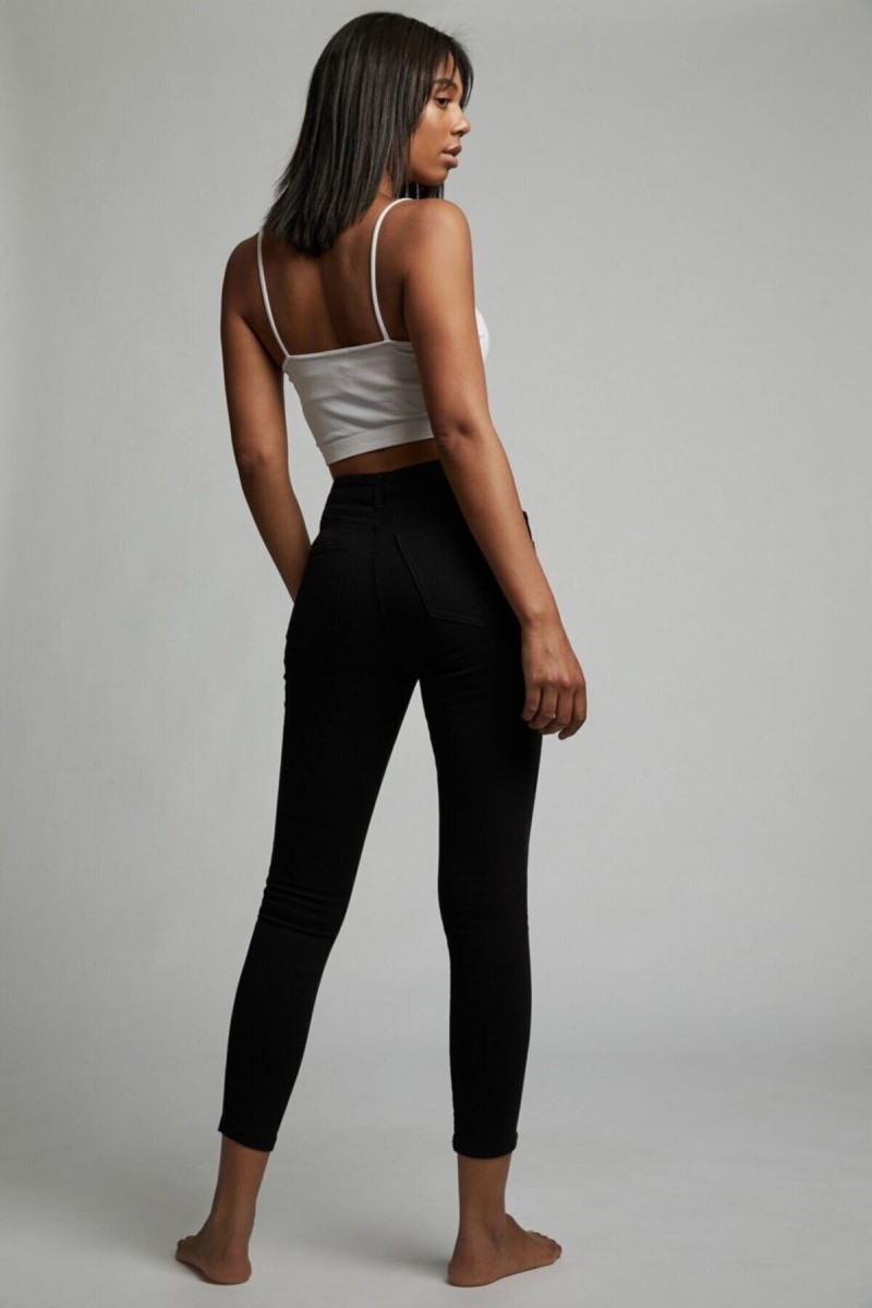 Likralı Dar Paça Skinny Siyah Kadın Bilek Boy Yüksel Bel Kot Pantalon Likralı Dar Paça Skinny Siyah Kadın Bilek Boy Yüksel Bel Kot Pantalon