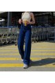 Kadın Koyu Mavi Yıkama Extra Yüksek Bel Salaş Paça Denim Kot Pantolon Kadın Koyu Mavi Yıkama Extra Yüksek Bel Salaş Paça Denim Kot Pantolon