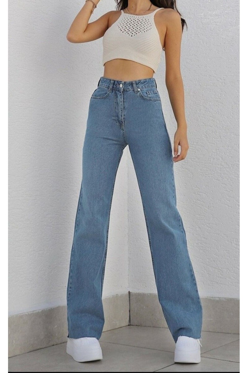 Extra Yüksek Bel Salaş Paça Kadın Tatlı Mavi Denim Kot Jean Extra Yüksek Bel Salaş Paça Kadın Tatlı Mavi Denim Kot Jean