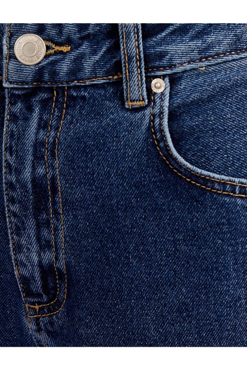 Extra Yüksek Bel Salaş Paça Kadın Koyu Mavi Denim Kot Pantolon Extra Yüksek Bel Salaş Paça Kadın Koyu Mavi Denim Kot Pantolon