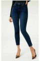 Koyu Mavi Bıyıklı Skinny Jean Kadın Bilek Boy Yüksel Bel Kot Pantalon Koyu Mavi Bıyıklı Skinny Jean Kadın Bilek Boy Yüksel Bel Kot Pantalon