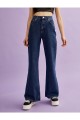 Extra Yüksek Bel Salaş Paça Kadın Koyu Mavi Denim Kot Pantolon Extra Yüksek Bel Salaş Paça Kadın Koyu Mavi Denim Kot Pantolon