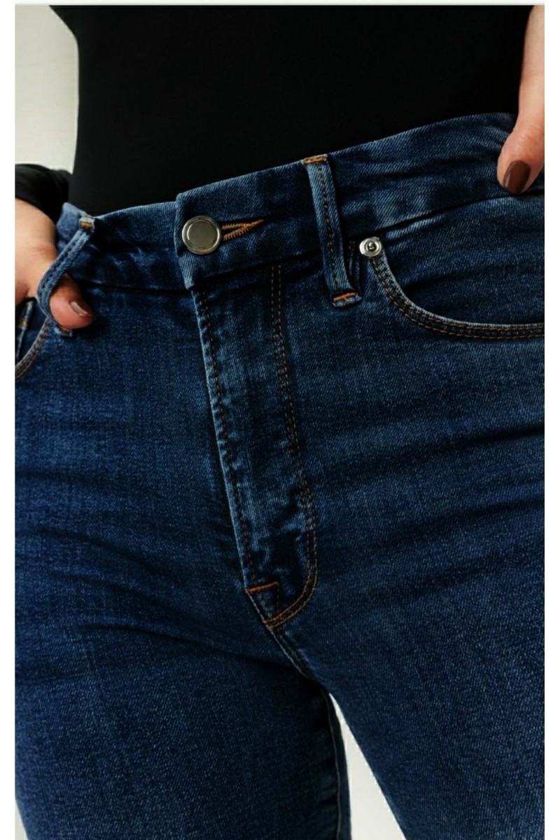 Koyu Mavi Bıyıklı Skinny Jean Kadın Bilek Boy Yüksel Bel Kot Pantalon Koyu Mavi Bıyıklı Skinny Jean Kadın Bilek Boy Yüksel Bel Kot Pantalon