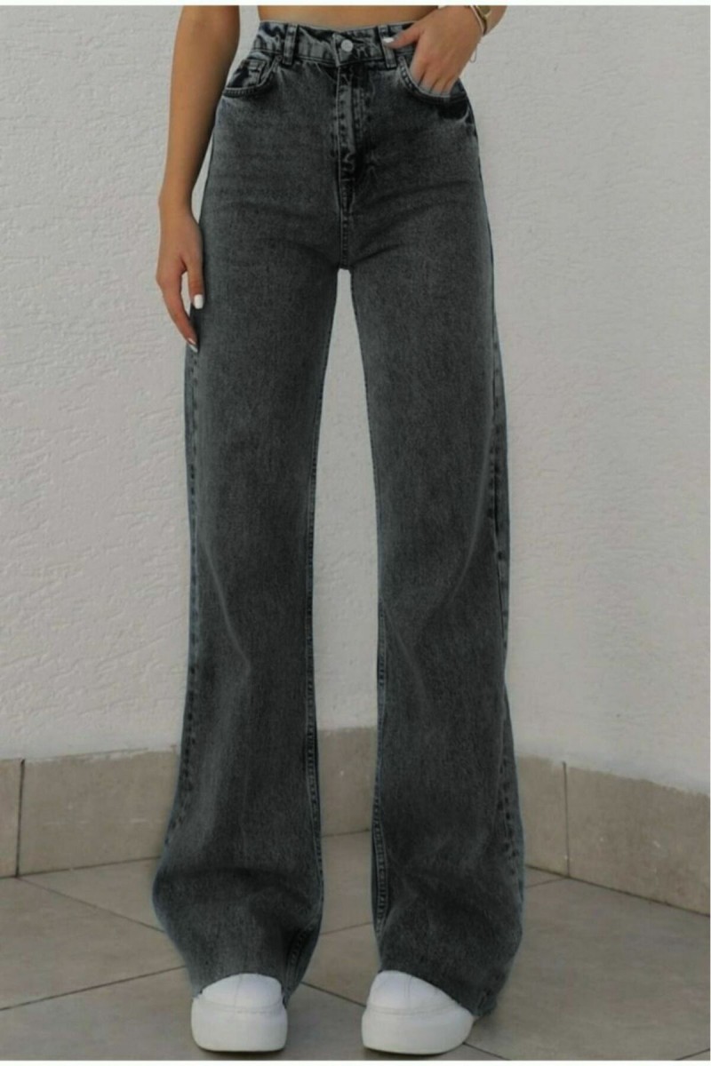 Kadın Füme Kar Yıkama Extra Yüksek Bel Salaş Paça Denim Kot Jean Kadın Füme Kar Yıkama Extra Yüksek Bel Salaş Paça Denim Kot Jean