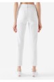 Beyaz Skinny Jean Kadın Bilek Boy Yüksel Bel Kot Pantalon