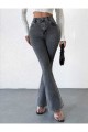 Füme Kar Yıkama Ispanyol Paça Yüksek Bel Jeans Füme Kar Yıkama Ispanyol Paça Yüksek Bel Jeans
