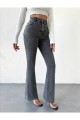 Füme Kar Yıkama Ispanyol Paça Yüksek Bel Jeans Füme Kar Yıkama Ispanyol Paça Yüksek Bel Jeans