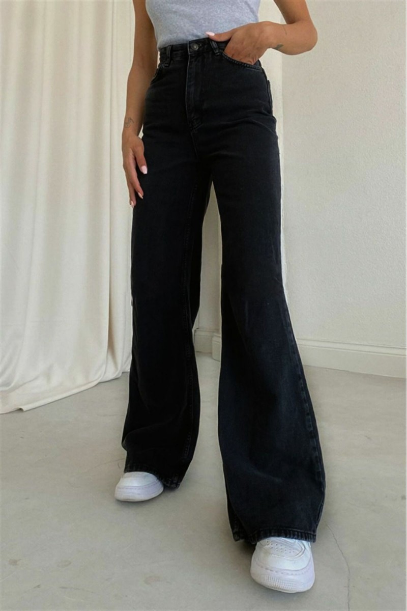 Extra Yüksek Bel Salaş Paça Kadın Siyah Denim Kot Jean Extra Yüksek Bel Salaş Paça Kadın Siyah Denim Kot Jean