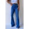 Orta Mavi Ispanyol Paça Yüksek Bel Jeans