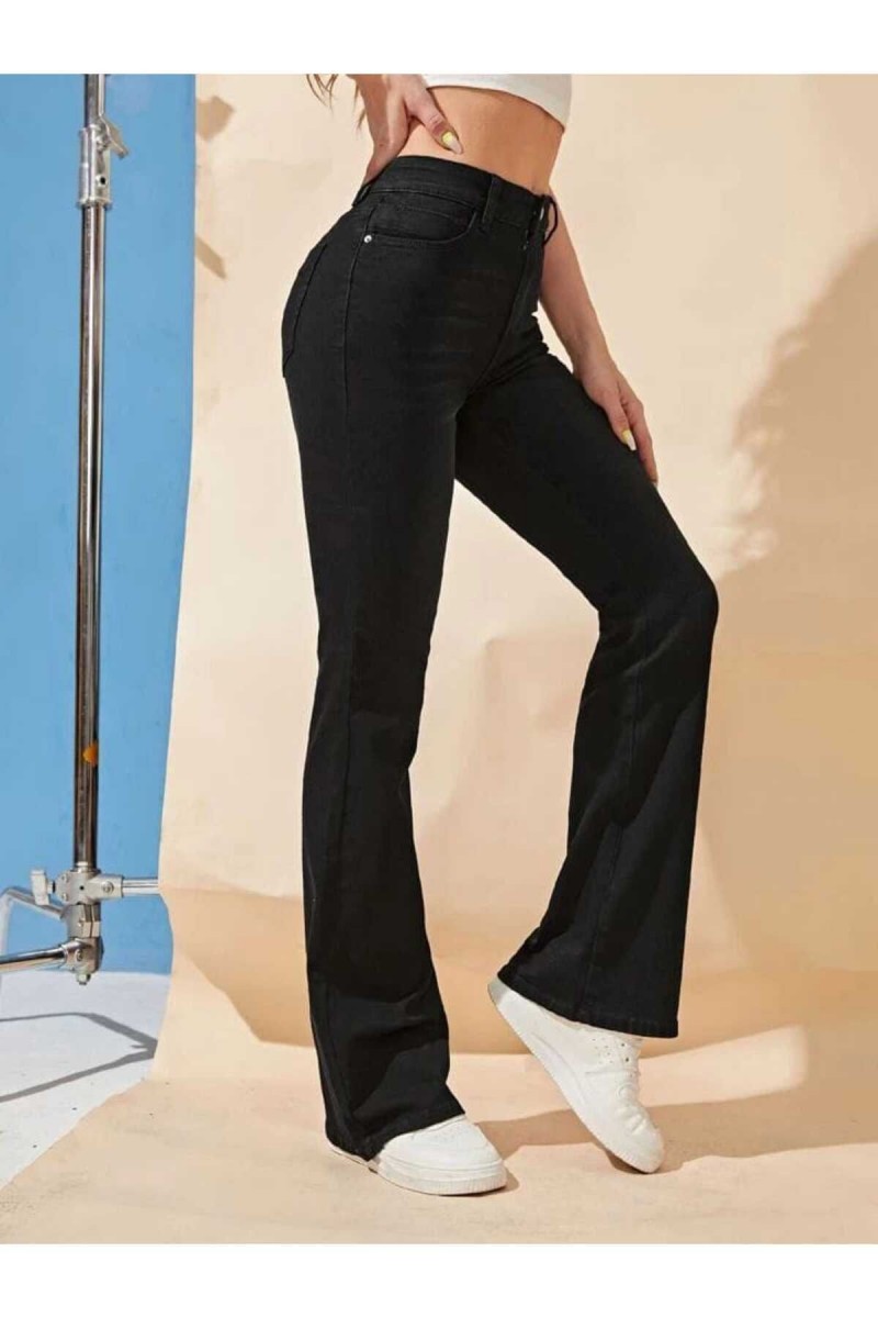 Siyah Solmaz Ispanyol Yüksek Bel Jeans Siyah Solmaz Ispanyol Yüksek Bel Jeans