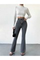 Füme Kar Yıkama Ispanyol Paça Yüksek Bel Jeans Füme Kar Yıkama Ispanyol Paça Yüksek Bel Jeans