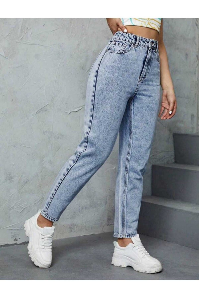 Kar Yıkama Mom Jean Yüksek Bel Kot Pantolon Likralı Solmaz Ekstra Rahat Kar Yıkama Mom Jean Yüksek Bel Kot Pantolon Likralı Solmaz Ekstra Rahat