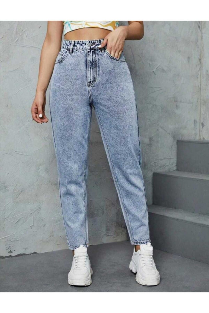 Kar Yıkama Mom Jean Yüksek Bel Kot Pantolon Likralı Solmaz Ekstra Rahat Kar Yıkama Mom Jean Yüksek Bel Kot Pantolon Likralı Solmaz Ekstra Rahat