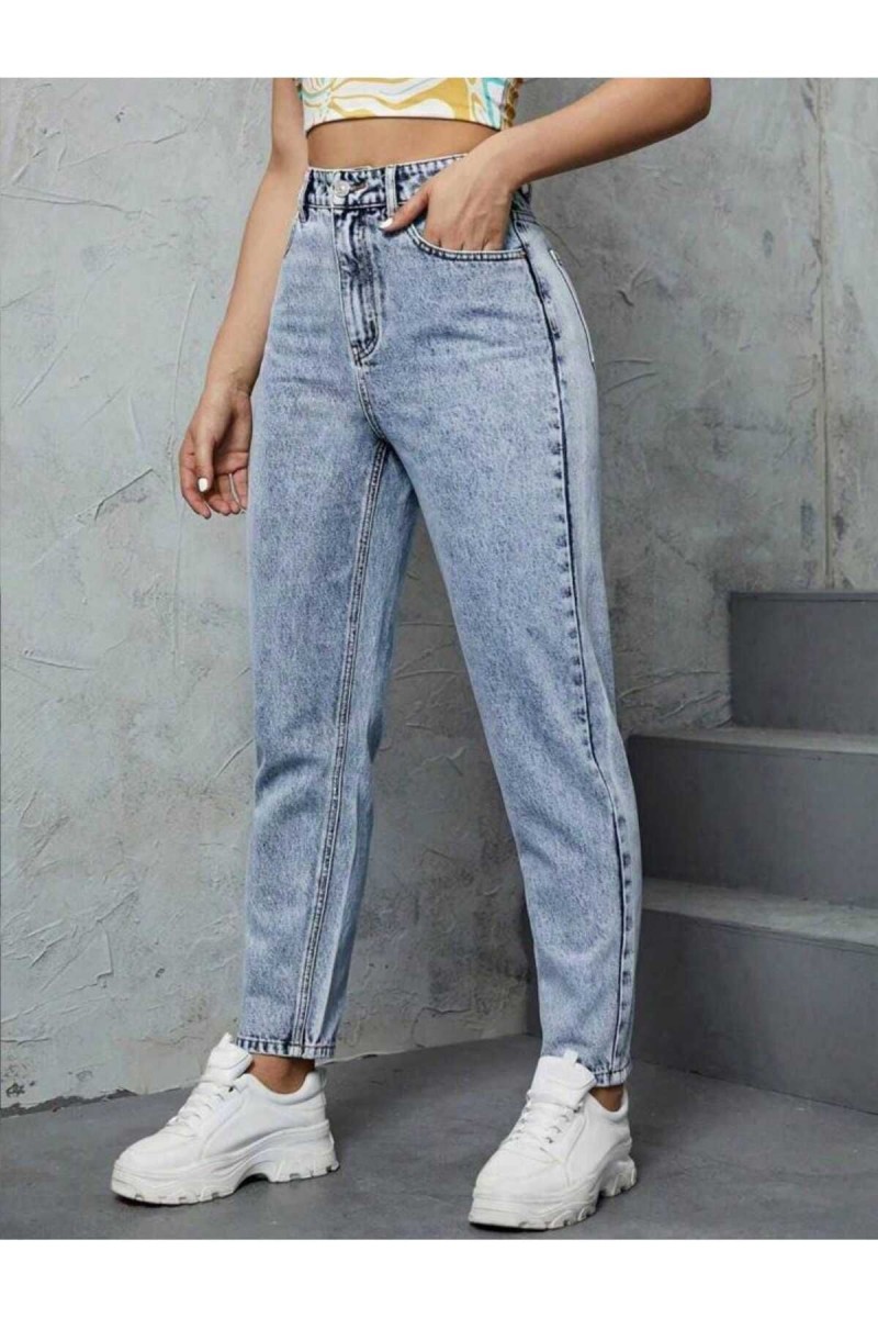 Kar Yıkama Mom Jean Yüksek Bel Kot Pantolon Likralı Solmaz Ekstra Rahat Kar Yıkama Mom Jean Yüksek Bel Kot Pantolon Likralı Solmaz Ekstra Rahat