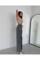 Füme Kar Yıkama Wide Leg Kadın Pantolon Füme Kar Yıkama Wide Leg Kadın Pantolon