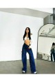 Yüksek Bel Koyu Mavi Wide Leg Pantolon Yüksek Bel Koyu Mavi Wide Leg Pantolon
