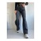 Yüksek Bel Salaş Paça Füme Kar Yıkama Kadın Kot Jeans