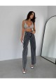 Füme Kar Yıkama Wide Leg Kadın Pantolon Füme Kar Yıkama Wide Leg Kadın Pantolon