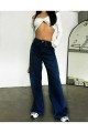 Yüksek Bel Koyu Mavi Wide Leg Pantolon Yüksek Bel Koyu Mavi Wide Leg Pantolon