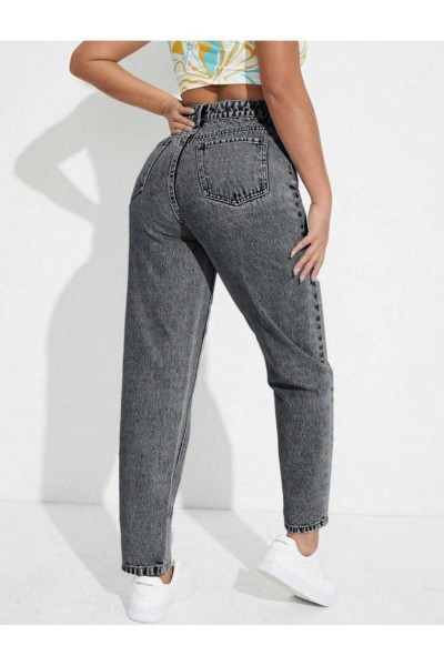 Casper Füme Kar Yıkama Mom Jeans