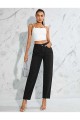 Siyah Likralı Solmaz Kumaş Mom Jeans Siyah Likralı Solmaz Kumaş Mom Jeans