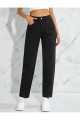 Siyah Likralı Solmaz Kumaş Mom Jeans Siyah Likralı Solmaz Kumaş Mom Jeans