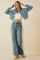 Koyu Kar Yıkama Yüksek Bel Salaş Kot Jeans Koyu Kar Yıkama Yüksek Bel Salaş Kot Jeans