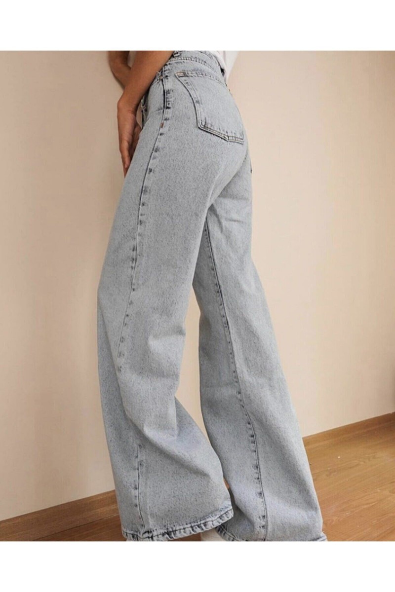 Mavi Kar Yıkama Yüksek Bel Salaş Kot Jeans Mavi Kar Yıkama Yüksek Bel Salaş Kot Jeans
