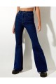 Flare Jeans Koyu Mavi Solmaz Ispanyol Yüksek Bel Flare Jeans Koyu Mavi Solmaz Ispanyol Yüksek Bel